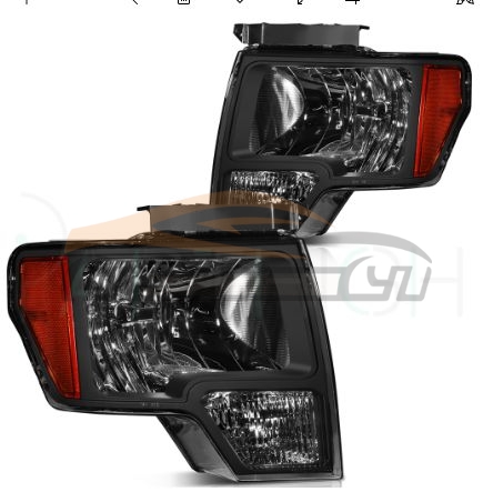 For FORD SERIES 2009-2014 F150 HEAD LAMP BLACK +YELLOW