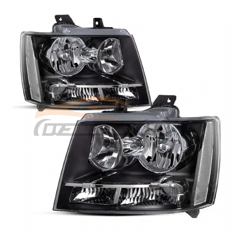 For CHEVROLET SERIES 2007-2014 TAHOE HEAD LAMP W/CHROME STRIP HALOGEN