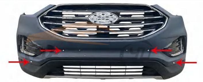 For FORD SERIES 2019-2020 EDGE FRONT BUMPER ASSEMBLY, MIDDLE USA 4 HOLE
