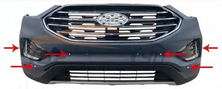 For FORD SERIES 2019-2020 EDGE FRONT BUMPER ASSEMBLY, HIGH TYPE USA 6 HOLE